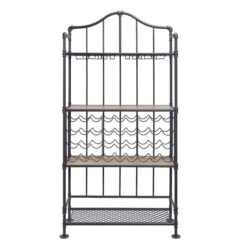 Edina - Wine Rack - Oak & Sandy Black