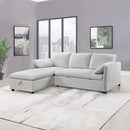 Yaroslav - Reversible Sectional Sofa With Sleeper & Storage - Cream Chenille
