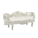 Adara - Bench - Pearl White Synthetic Leather & Antique White