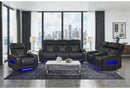 U8611 - Power Reclining Sofa With Power Headrest And LED / Power Console Reclining Loveseat With Power Headrest, LED And Speaker / Power Recliner With Power Headrest And LED - Charcoal