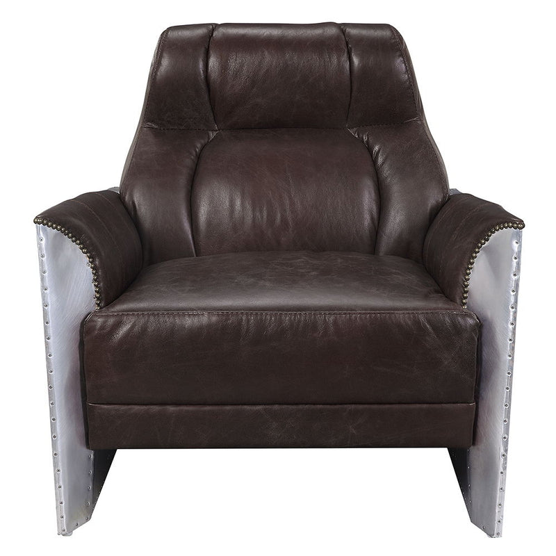Brancaster - Accent Chair - Espresso Top Grain Leather & Aluminum