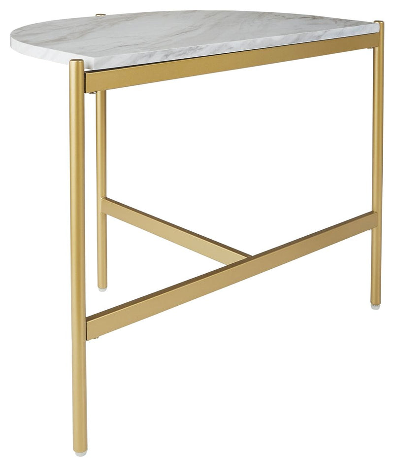 Wynora - White / Gold - Chair Side End Table