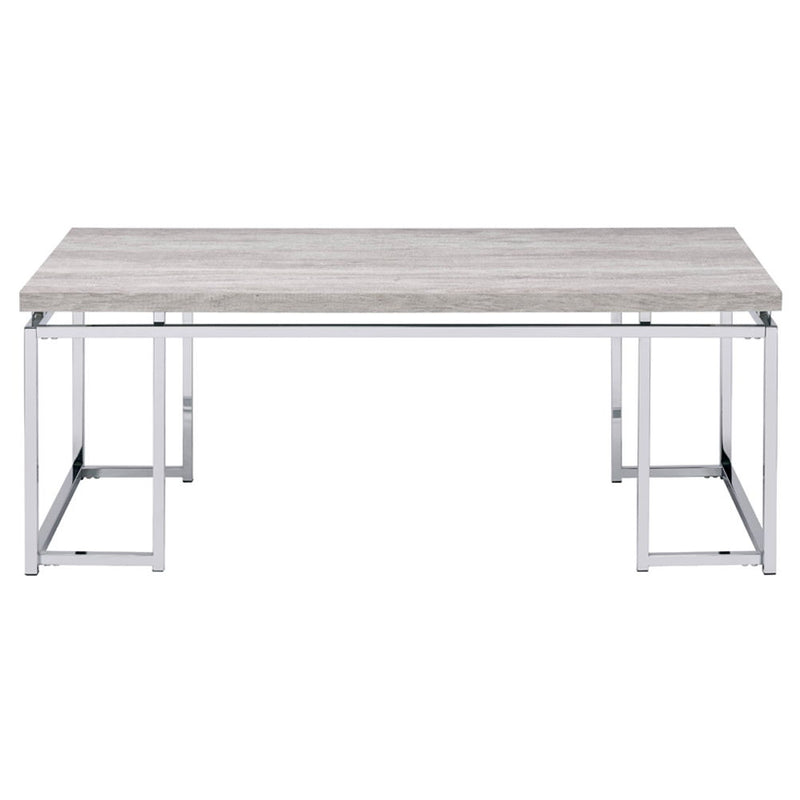 Chafik - Coffee Table - Natural Oak & Chrome