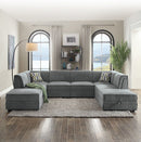 Bois - Modular Armless Chair - Gray Velvet