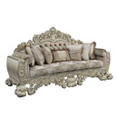 Sorina - Sofa With 7 Pillows - Velvet, Fabric & Antique Gold
