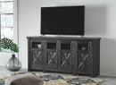 Tyler Creek - Extra Large TV Stand - Black / Gray