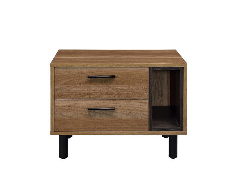 Trolgar - Accent Table - Brown Oak & Black