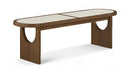 Canovia - Solid Wood And Faux Cane Bench