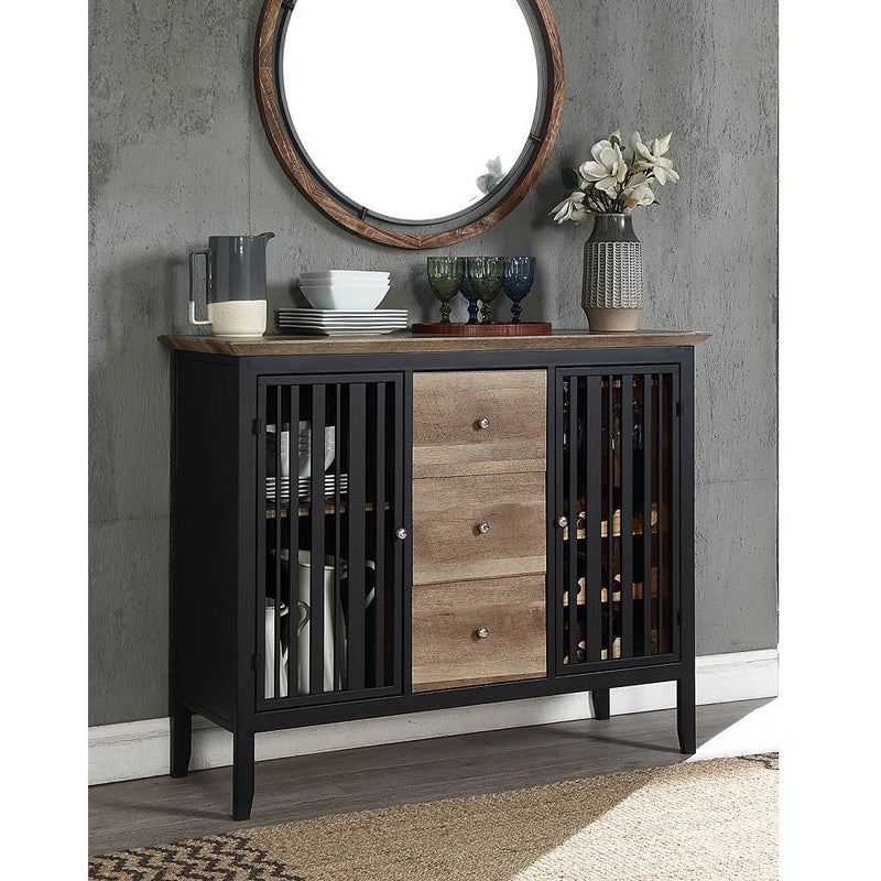 Zudora - Server - Antique Oak & Sandy Black