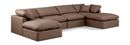 Indulge - Faux Leather 6 Piece Modular Double Chaise Sectional