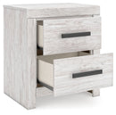 Cayboni - Two Drawer Night Stand - Whitewash