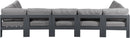 Nizuc - Outdoor Patio 7 Piece Modular Sectional With Gray Frame