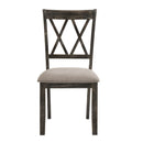 Claudia II - Side Chair (Set of 2) - Beige Fabric & Weathered Gray