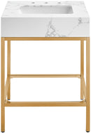 Marmo - Engineered Marble Bathroom Vanity With Gold Base