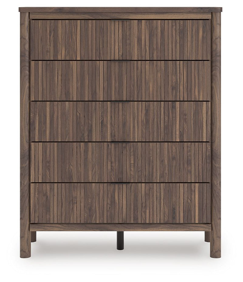 Pamytta - Five Drawer Wide Chest - Brown