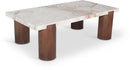 Campania - Marble And Oak Wood Coffee Table - Cream