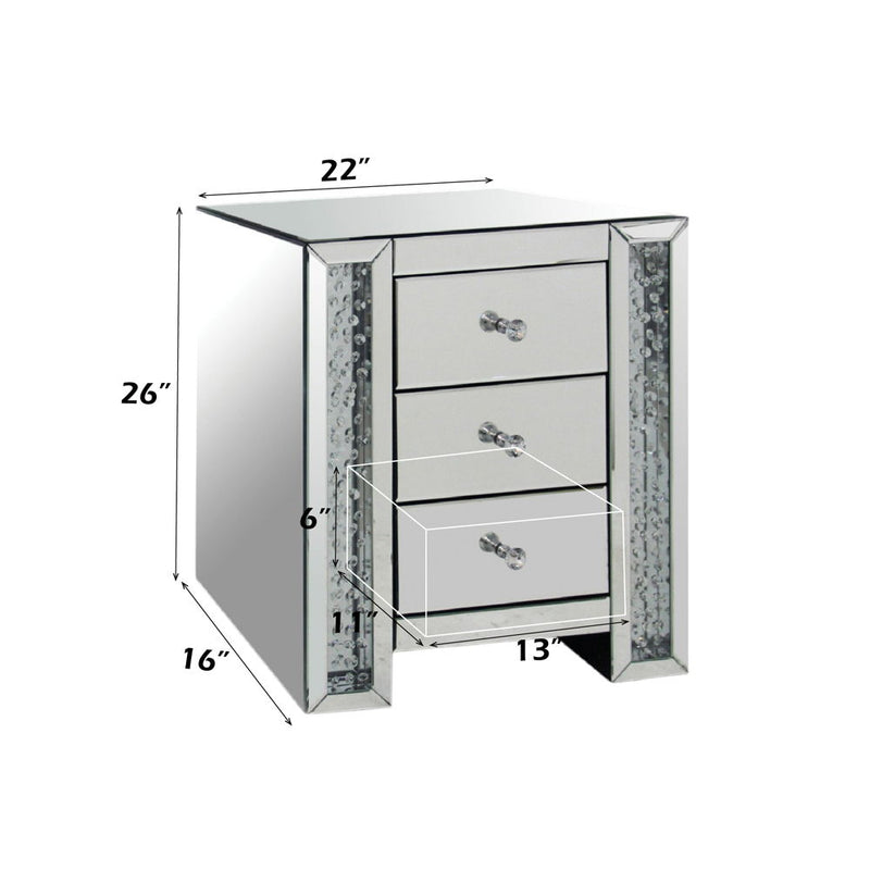 Nysa - Accent Table - Mirrored & Faux Crystals