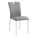 Pagan - Side Chair (Set of 2) - Gray Synthetic Leather & Chrome