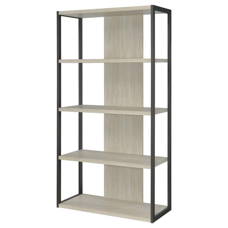 Loomis - 72" 4-Shelf Bookshelf - Whitewashed Gray