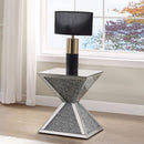 Noralie - End Table With Faux Diamonds - Mirrored