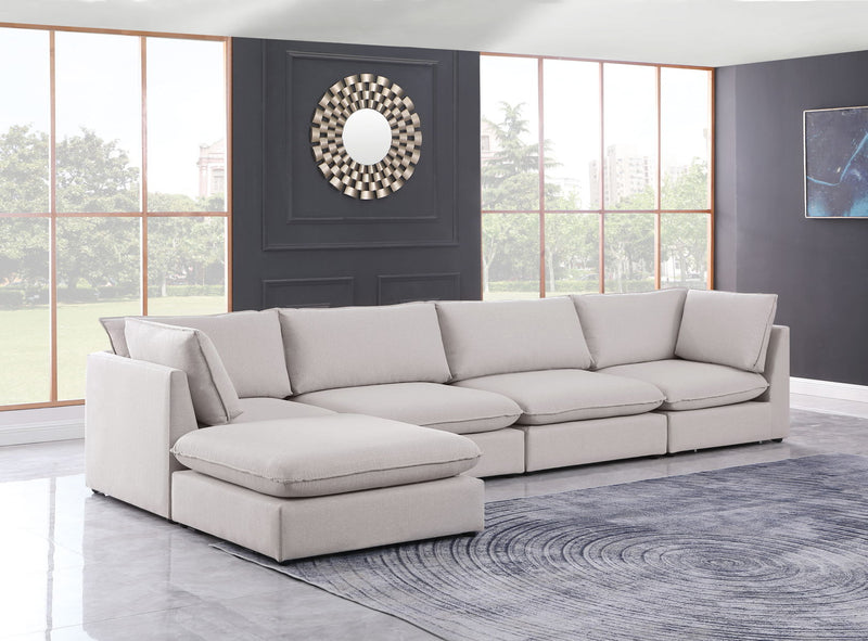 Mackenzie - Modular Sectional 5 Piece - Beige - Fabric - Modern & Contemporary