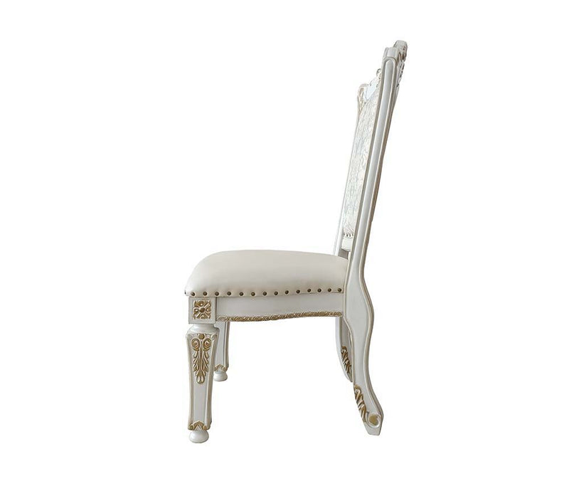 Vendome - Side Chair (Set of 2) - Synthetic Leather & Antique Pearl