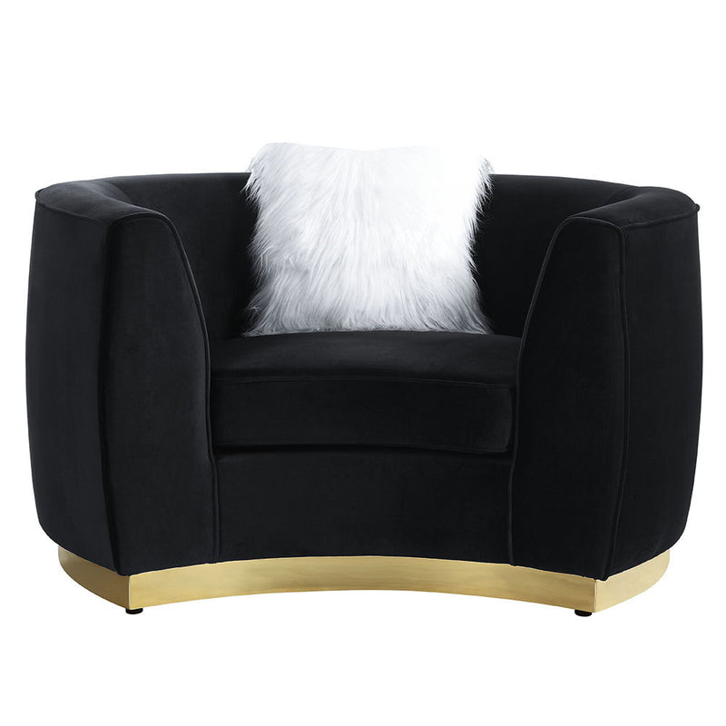 Achelle - Chair With Pillow - Black Velvet