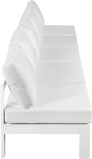 Nizuc - Outdoor Patio 5 Seat Modular Armless Sofa With White Frame