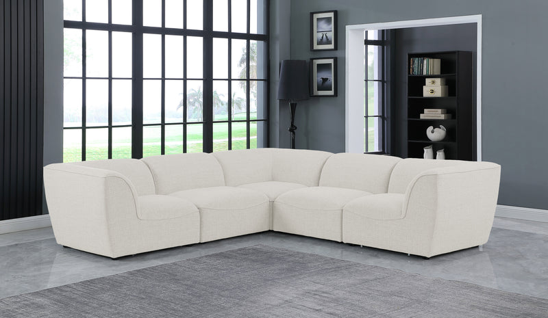 Miramar - Modular Sectional 5 Piece - Cream - Modern & Contemporary