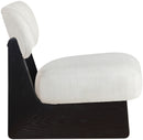 Vetra - Linen Textured Fabric Upholstered Accent Chair With Black Base