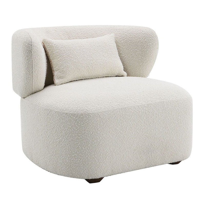 Darius - Accent Chair With Pillow - Beige Boucle