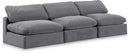 Comfy - Velvet Modular Armless Sofa 3 Seats