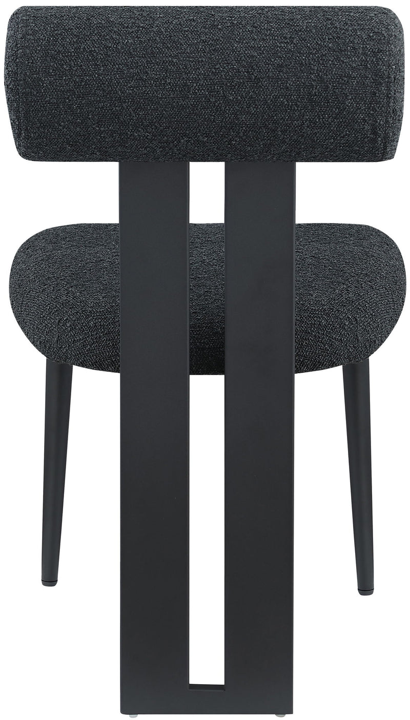 Dario - Boucle Dining Chair With Black Frame (Set of 2)