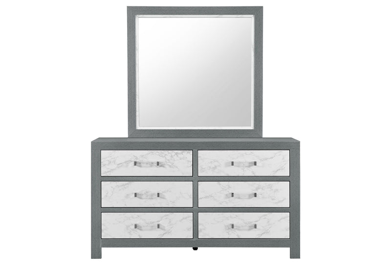 Micah - 5 Piece Full Bedroom Set - Gray