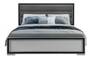 Amelia - King Bed With LED - Gray Black