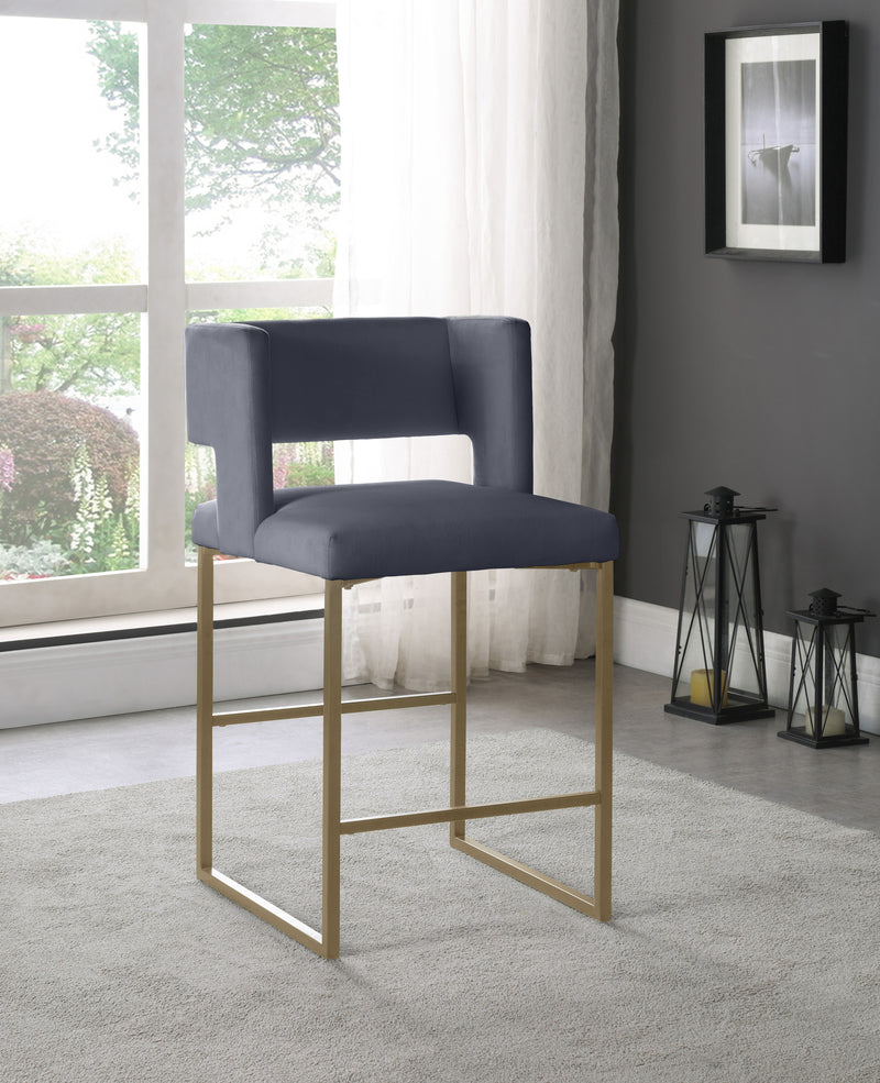 Caleb - Counter Stool with Gold Legs (Set of 2)