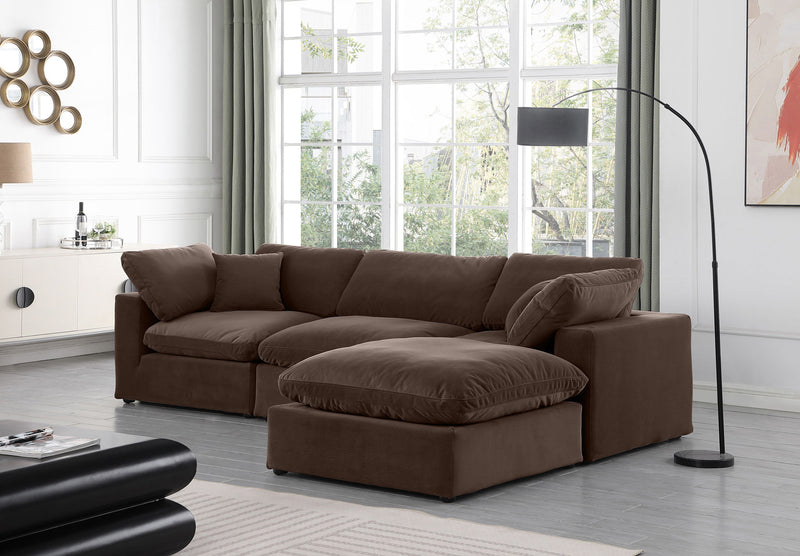 Comfy - 4 Piece Velvet Modular Sectional With Chaise