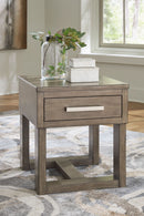 Loyaska - Rectangular End Table - Grayish Brown