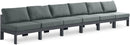 Nizuc - Outdoor Patio 6 Seat Armless Modular Sofa With Gray Frame