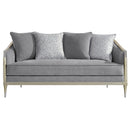 Fernando - Loveseat With 4 Pillows - Gray Chenille & Champagne