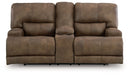 Beckley Place - Power Reclining Loveseat With Console / Adjustable Headrest - Earth