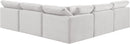 Indulge - Velvet 5 Piece Modular Corner Armless Sectional