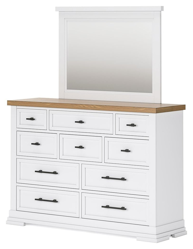 Ashbryn - White / Natural - Dresser And Mirror