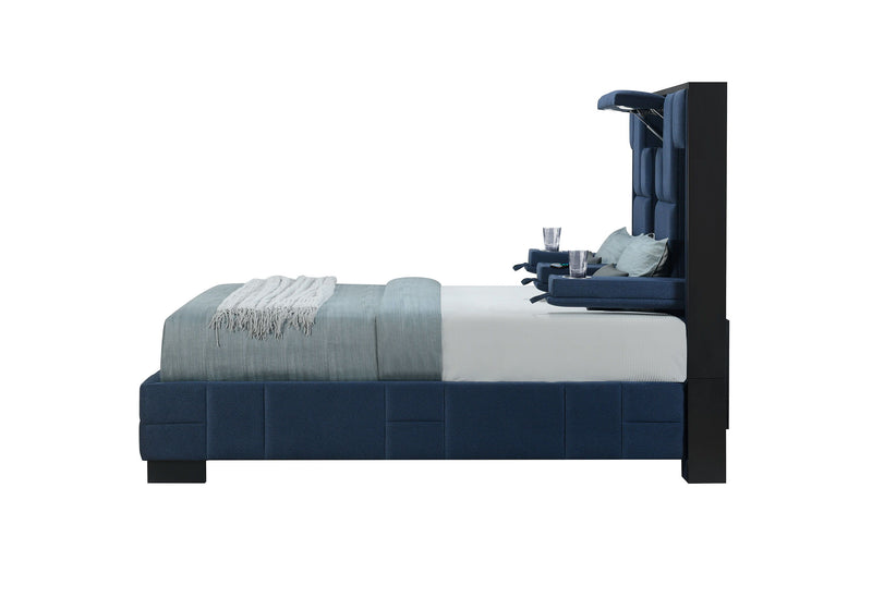 Oscar - Queen Bed - Navy Blue