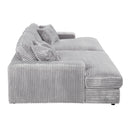 Hilde - Sectional Sofa With 4 Pillows - Light Gray Corduroy