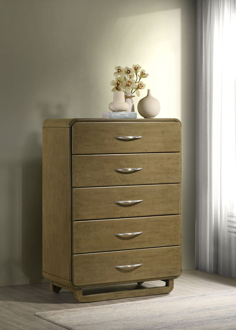 Amsbury - 5-Drawer Chest Of Drawers - Nutmeg