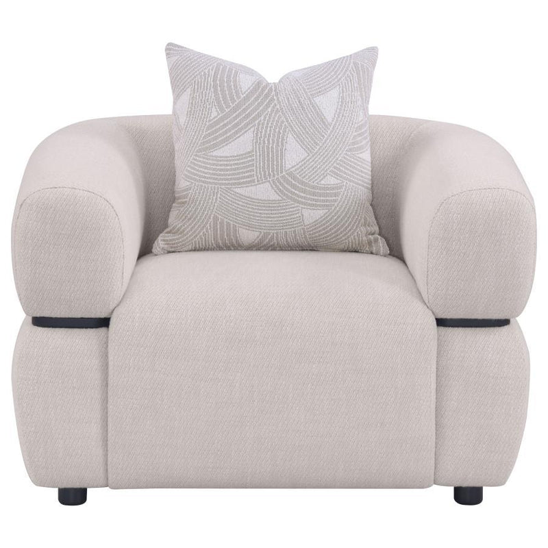Jeanette - Fabric Upholstered Round Arm Accent Chair - Beige