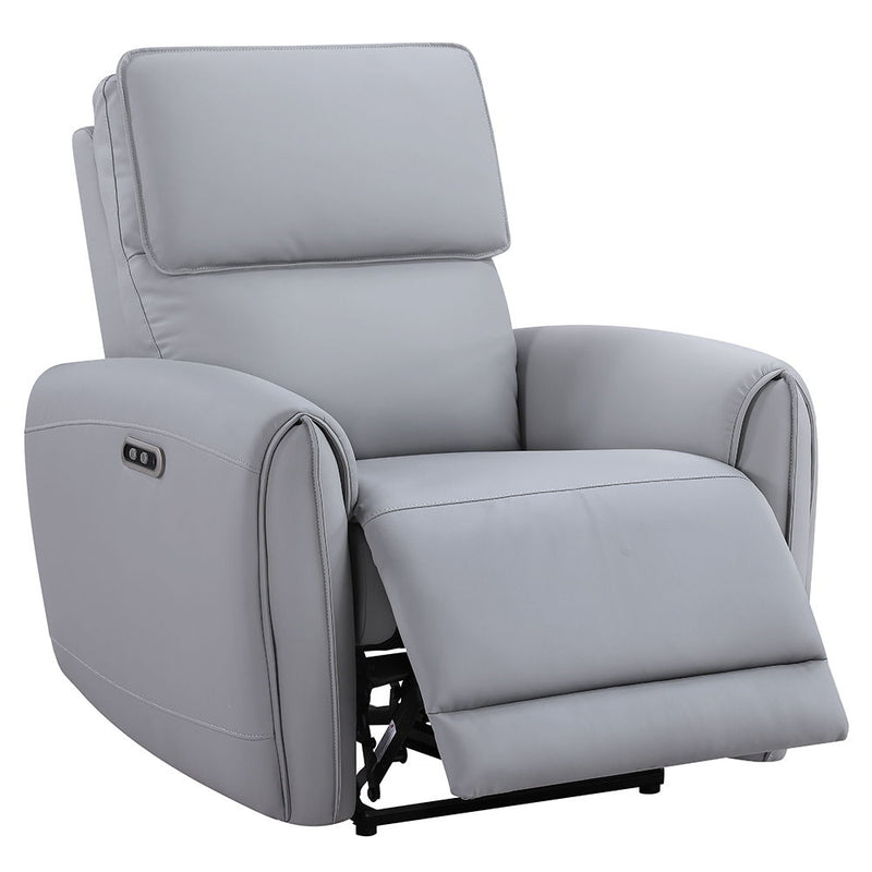 Jeromie - Power Motion Recliner With USB Port - Gray Synthetic Leather