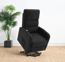 Amsdell - Upholstered Power Lift Recliner With Remote - Black