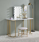 Estie - Vanity Desk (Same 93102) - White & Gold